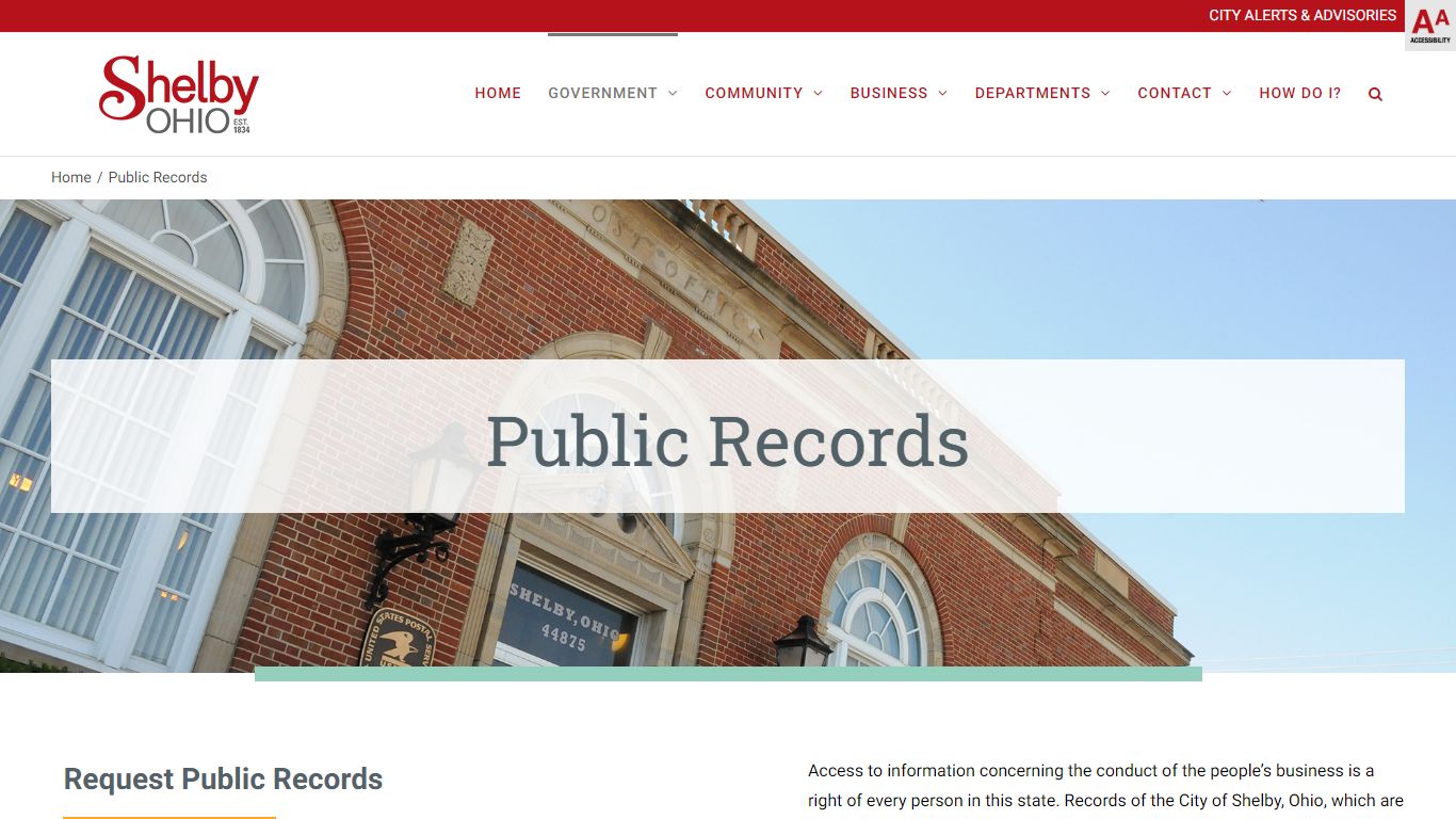 Public Records - City of Shelby, Ohio