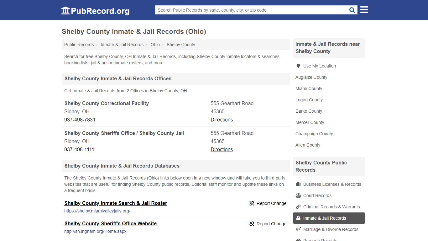 Free Shelby County Inmate & Jail Records (Ohio Inmate ...